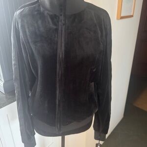 BLANC NOIR WOMEN'S VELOUR BLACK JACKET SIZE SMALL BRAND NEW WITH TAGS